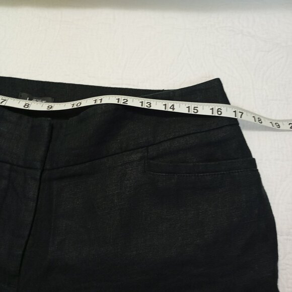 Ann Taylor LOFT 100% Linen Pants Petites Black Julie Wide-leg Size 10P Womens - Picture 8 of 11